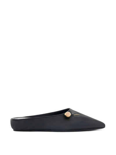 Herbert Levine Leather sleep on it mules at Collagerie