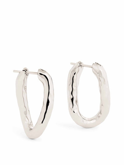 Jil Sander Hammered hoop earrings at Collagerie