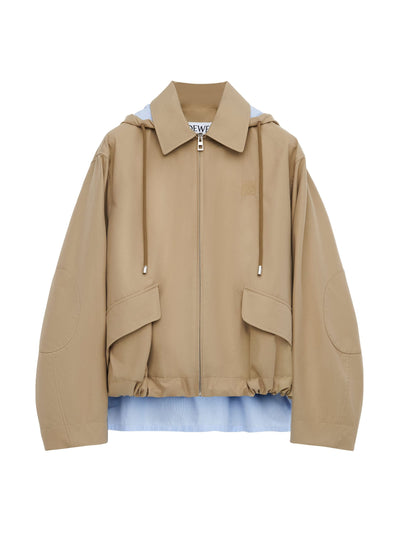 Loewe Cotton-blend stripe-detail parka at Collagerie