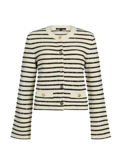 Maje Rhinestone sleeveless cardigan at Collagerie