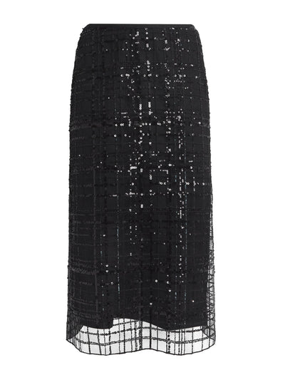 MAX&Co. Black sequin check midi skirt at Collagerie