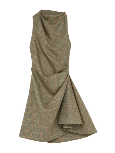 McQueen Wool check mini dress at Collagerie