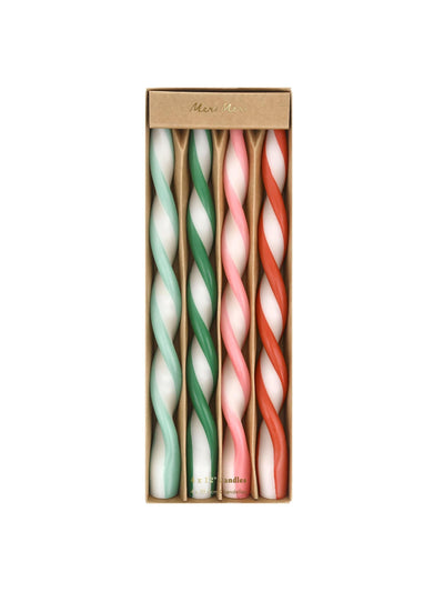 Meri Meri Stripe twist candles (set of 4) at Collagerie
