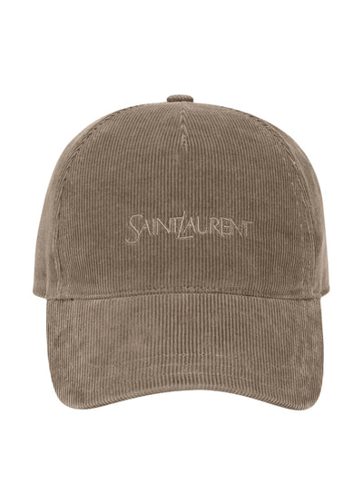 Saint Laurent Corduroy logo baseball cap at Collagerie