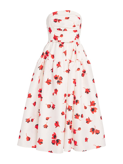Self-Portrait Floral strapless midi dress at Collagerie