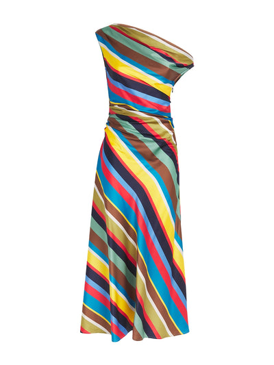 Staud Silk-blend Phare midi dress at Collagerie