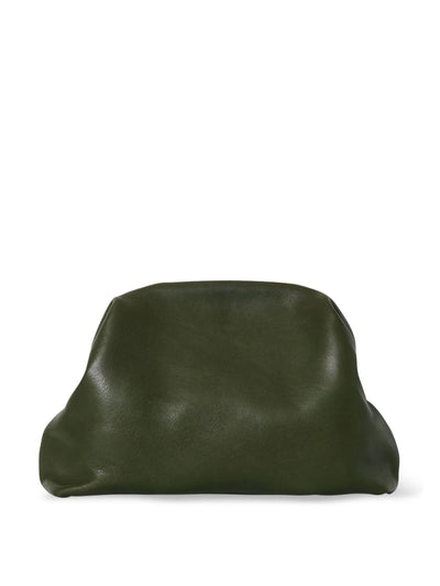 The Row Mira leather clutch bag at Collagerie