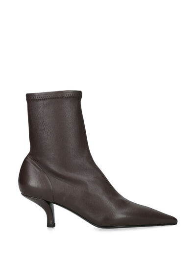 Totême Brown nappa leather heeled boots 55 at Collagerie