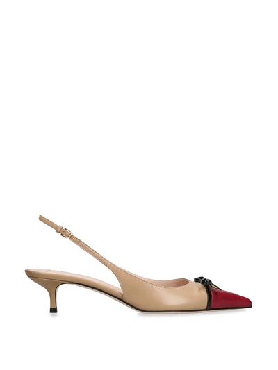 Valentino Garavani Leather bepointy slingback heels 45 at Collagerie