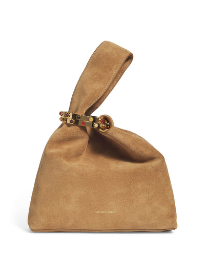 Veronica Beard Brown suede embellished swing clutch bag at Collagerie