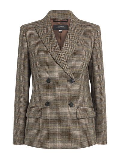 Weekend Max Mara Wool check double-breasted blazer at Collagerie