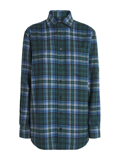 With Nothing Underneath Cotton check oversized shirt at Collagerie