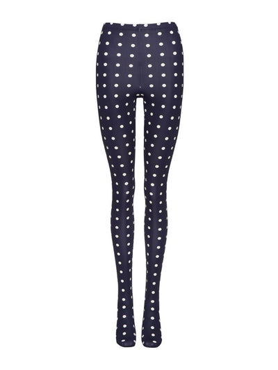 Valentino Navy polka dot tights at Collagerie