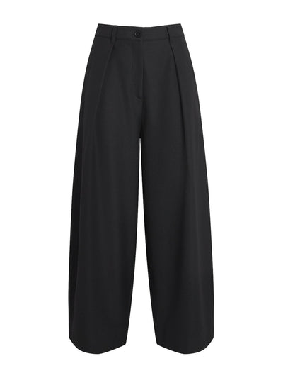 ME+EM Black pleated wide-leg trousers at Collagerie
