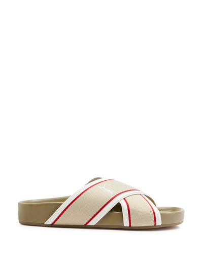 Christian Louboutin Hot Cross Bizz leather sliders at Collagerie