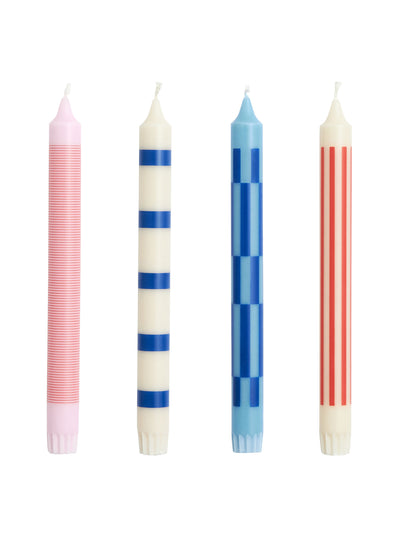 Hay Multicoloured pattern long candle wax (set of 4) at Collagerie