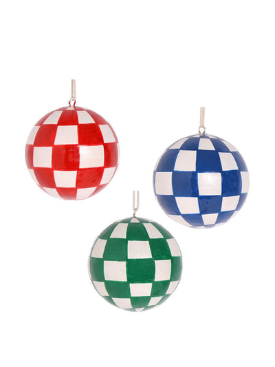 Thie Paper mache checkerboard bauble at Collagerie