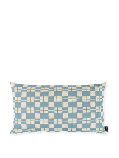 Heal's Edith check blue cushion at Collagerie
