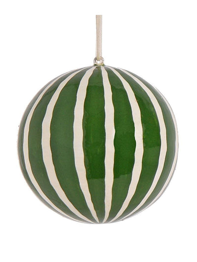 Heal's Paper mache stripe bauble at Collagerie
