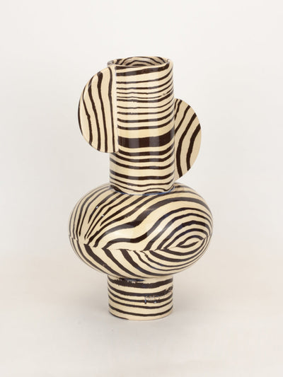 Henry Holland Studio Brown & White Profumo vase at Collagerie