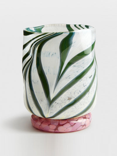 Henry Holland Studio Green and white swirl mid-ball glass tumbler at Collagerie