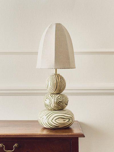 Henry Holland Studio Franklyn green & white marble table lamp at Collagerie