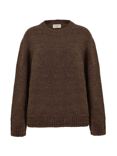 Herd Brampton crew neck jumper in peat at Collagerie