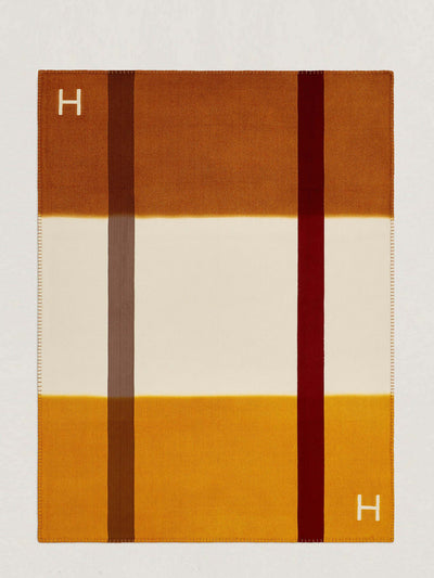 Hermès H dye blanket in Noisette/Ambre at Collagerie