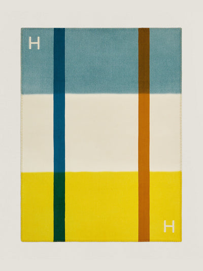 Hermes Multi-coloured stripe cashmere blanket at Collagerie