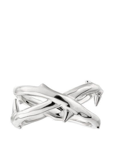 Shaun Leane Silver rose thorn wide band ring at Collagerie