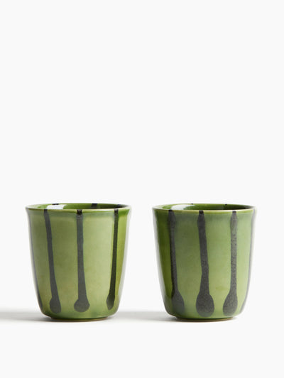 H&M Home Drip-glazed stoneware mugs (set of 2) at Collagerie