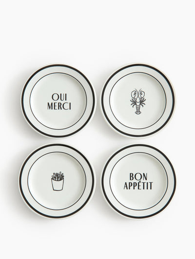H&M Home Small porcelain plates (set of 4) at Collagerie