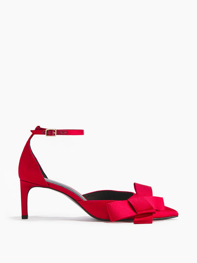 H&M Bow-detail satin court shoes at Collagerie