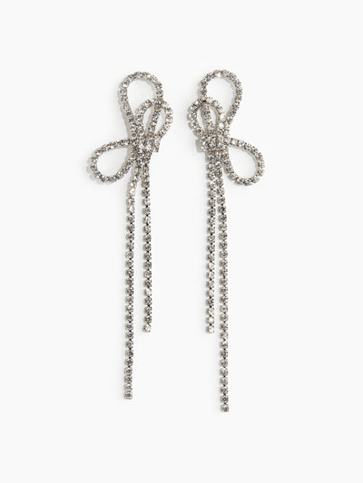 H&M Bow-shaped rhinestone earrings at Collagerie