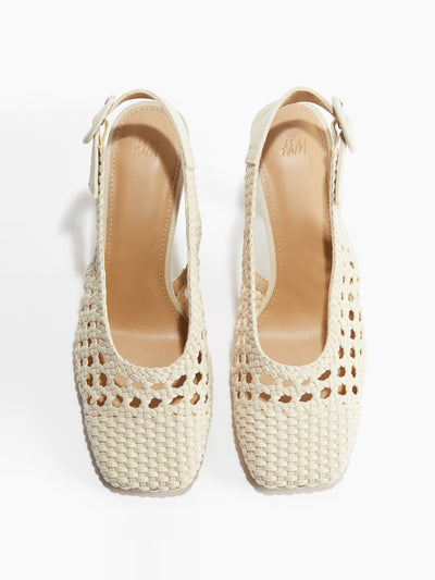 H&M Braided canvas slingbacks at Collagerie