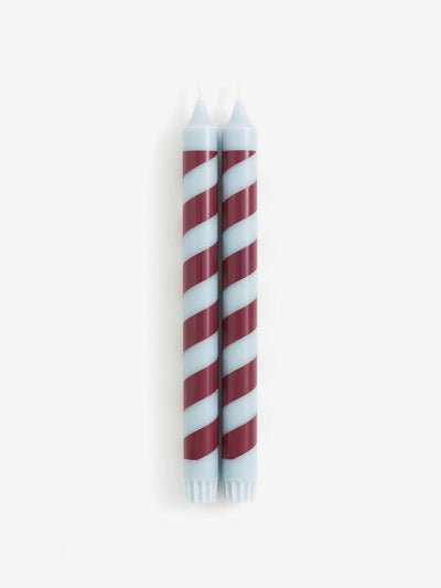 H&M Home Striped candy-cane candlesticks (set of 2) at Collagerie