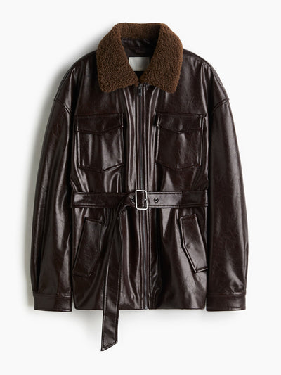 H&M Coated belted jacket at Collagerie