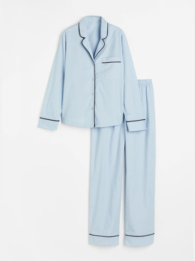 H&M Cotton pyjama shirt and bottoms at Collagerie