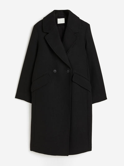 H&M Double-breasted black coat at Collagerie