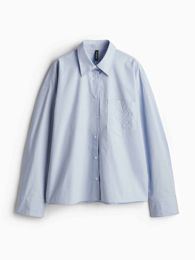 H&M Embroidered poplin shirt at Collagerie