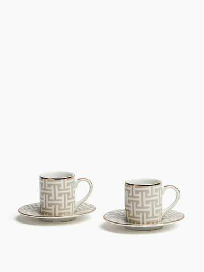 H&M Home Espresso cups and saucers (set of 2) at Collagerie
