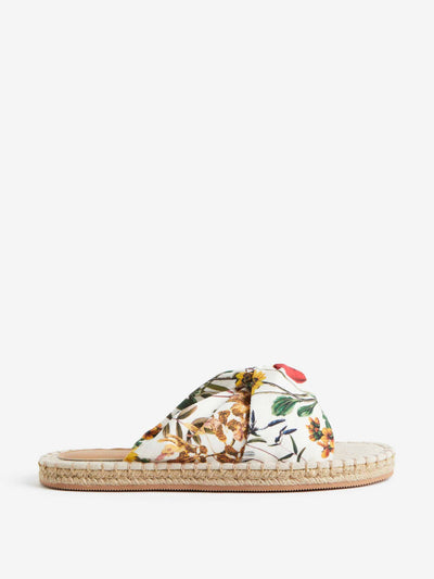 H&M Floral-print knot-detail espadrille slides at Collagerie