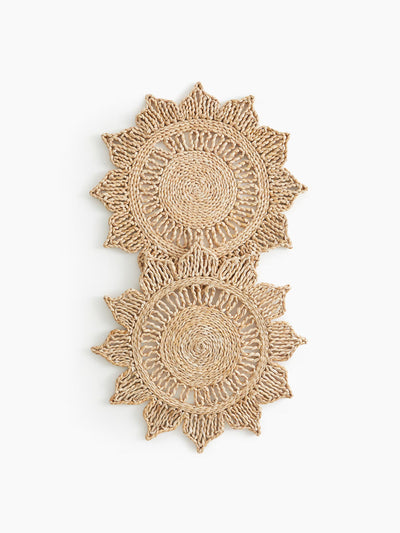 H&M Home flower-shaped straw placemats (set of 2) at Collagerie