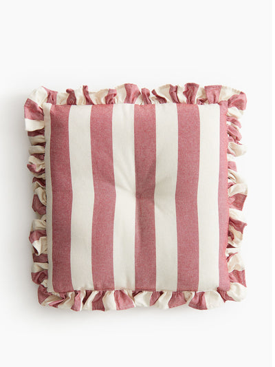 H&M Home Frill-trimmed cotton seat cushion at Collagerie