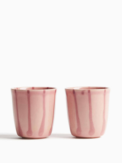 H&M Home Drip-glazed stoneware mugs (set of 2) at Collagerie