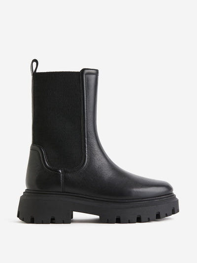 H&M Leather Chelsea boots at Collagerie