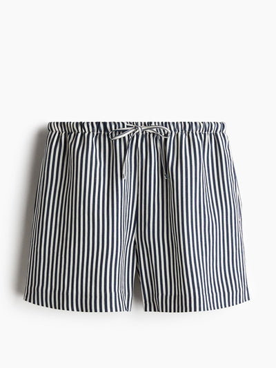 H&M Linen-blend drawstring shorts at Collagerie