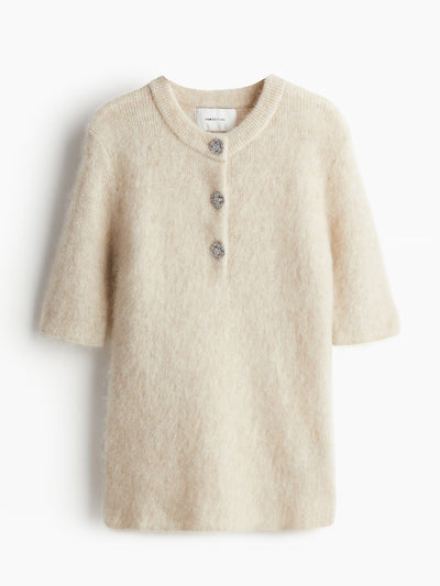 H&M Mohair-blend rib-knit top at Collagerie