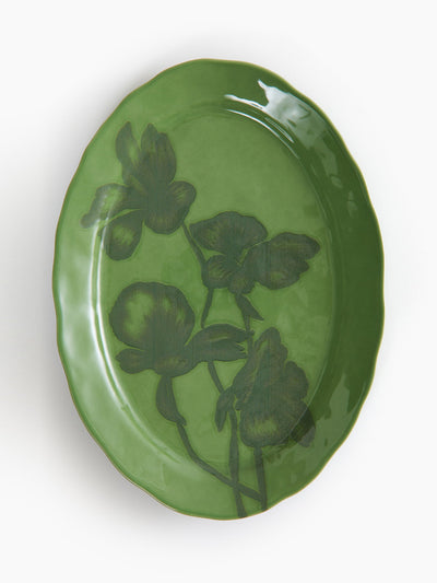 H&M Home Motif-detail stoneware serving plate at Collagerie