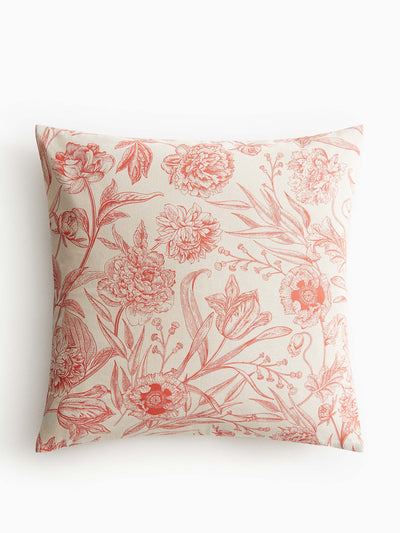 H&M Home Patterned cushion cover in coral red at Collagerie